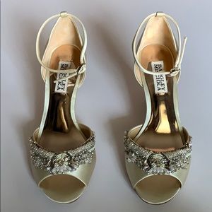 Badgley Mischka Embellished Satin Bridal Shoes